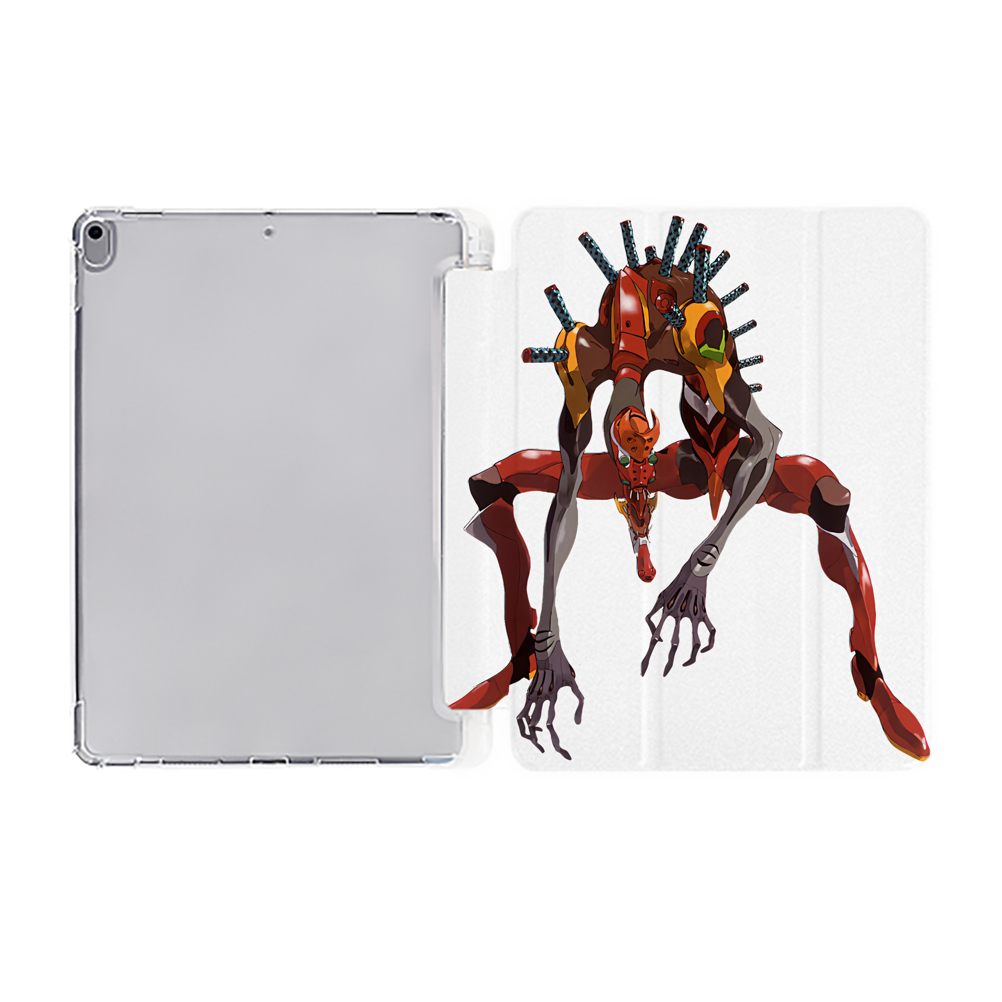 （画像用） EVA 新世紀エヴァンゲリオン IPad ケース ペン収納付き 三つ折りスタンド PUレザー×シリコン 対応機種9.5/10.5/10.9インチ